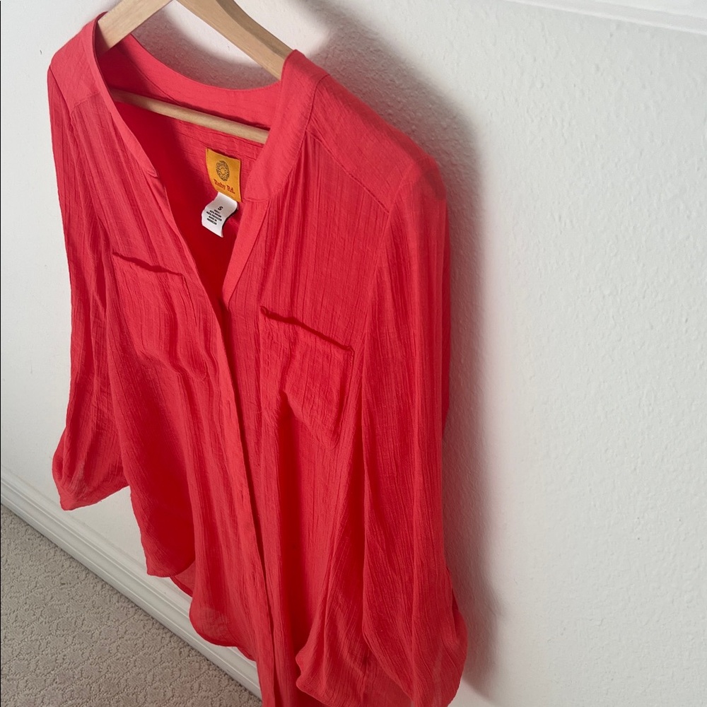 Ruby Rd. Scarlet Button-Up Blouse - Picture 4 of 6